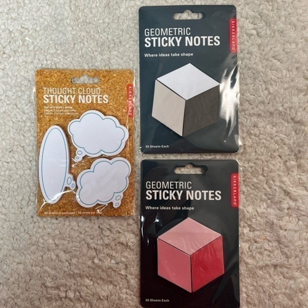 ☀️2/$14☀️Kikkerland Sticky Note Bundle of 3